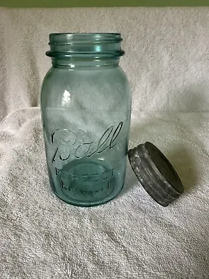 Vintage BALL BLUE Mason Canning Quart Jar (1923-1933) **WHAT A DEAL!** • $4