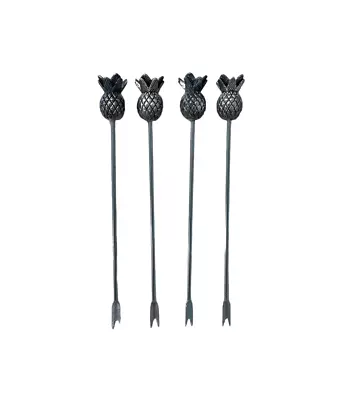 Loft1850 Silver Pineapple Set Of 4 Olive/Cocktail Picks In Silver | Bar Kitchen • £10