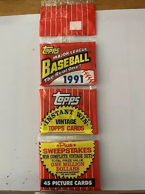 1991 Topps Baseball The Real  Sealed 3 Pack • $10