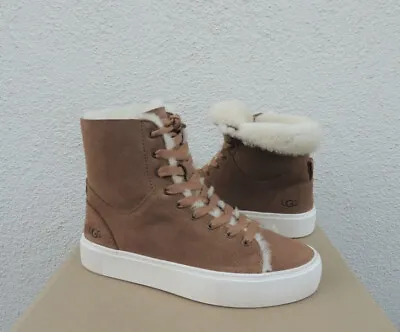 Ugg Beven Chestnut Sheepskin Sneaker High Top Ankle Boots Us 8.5/ Eur 39.5~nib • $99