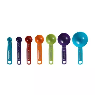 Farberware 7-PC PROFESSIONAL MEASURING SPOONS Multi-Colored 1/8 1/4 1/2 Tsp Tbsp • $8.20