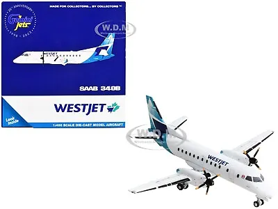 Saab 340b Aircraft  Westjet Airlines  1/400 Diecast Model By Geminijets Gj2212 • $42.95