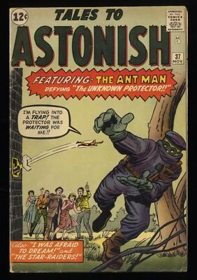 $169 • Buy Tales To Astonish #37 FN- 5.5 3rd Appearance Ant-Man! Marvel 1962