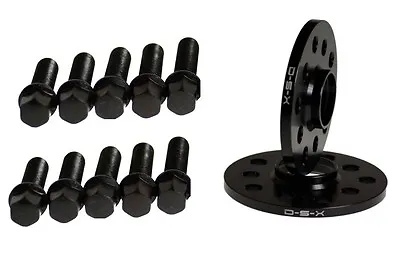 10MM Wheel Spacers BLACK 5x100 5x112 + BALL SEAT BOLTS For VW JETTA GOLF PASSAT • $44.90