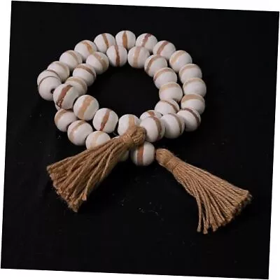 Decorative Wood Beads Garland 48 InchWhite Antique Color For Christmas Tree  • $22.50