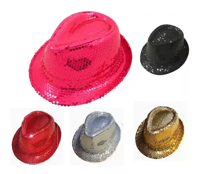 Gangster Mens Ladies Pimp 1920's Fancy Dress Hen Party Sequin Hat • £8.99