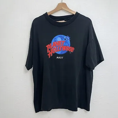 Vintage Planet Hollywood Maui Tee Black T-Shirt 90s Single Stitch Size XL • $30