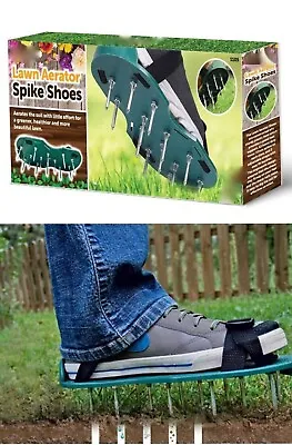 Garden Lawn Aerator Spike Nail Shoes Sandals Adjustable Straps Universal Size • £12.95