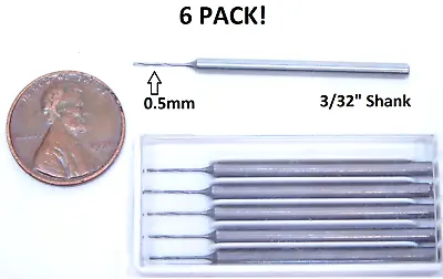 6-Pack Precision 0.5mm Pin Micro Hand Drill Bits Mini Twist Bit Rotary Tools HR • $8.99