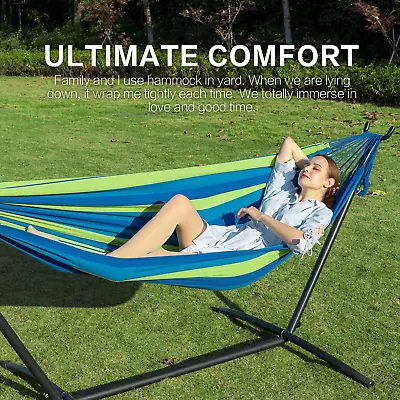 Professional Title: ```2-Person Hammock With Steel Stand 450lb Capacity Doubl • $116.97