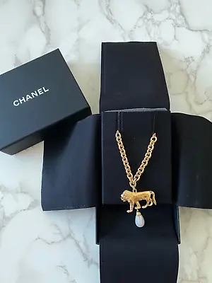 New In Box Authentic Chanel 22A Lion Long Necklace Accessory Jewellery Jewelry • £783.87