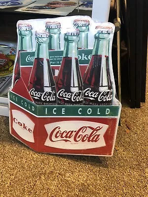 Coca Cola Ice Cold Embossed Metal Repro Sign • $25