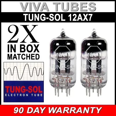 New Gain Matched Pair (2) Tung-Sol Reissue 12AX7 ECC83 Tubes - Authorized Dealer • $61.81