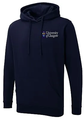 £14.99 • Buy University Of Glasgow Society Hoodie Hooded Sweatshirt Grey Navy