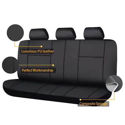 Universal Car Seat Rear Bench Cover PU Leather Waterproof Split 60/40 50/50 Auto • $34.99