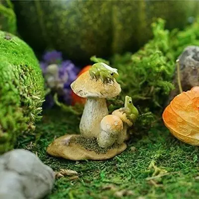 Miniature Dollhouse Fairy Garden Frogs On Mushrooms - Buy 3 Save $5 • $14.50