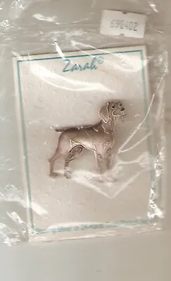 Zarah Enamel Sterling Silver Brooch Pin Jewelry Weimaraner Weim • $25