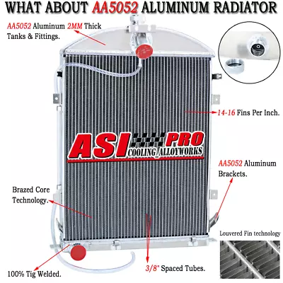 Aluminum 4 Rows Radiator For 1930 1931 Ford Model AA Double A Heavy Duty 3.3L L4 • $199