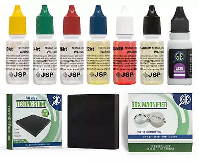 Gold Silver Sterling Jewelry Acid Testing Kit Tester Test Scrap 30x Eye Loupe  • $26.59