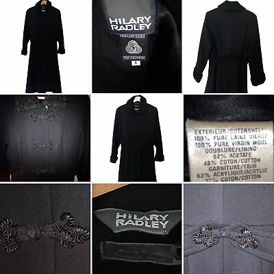 £225 • Buy Vintage HILARY RADLEY Size 10 12 S Black Wool Coat Victorian Riding Frock Womens