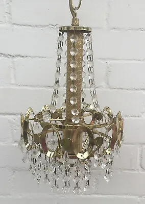 £50 • Buy Vintage Chandelier ‘Tent ‘ Style With Glass Droplets All As Found.