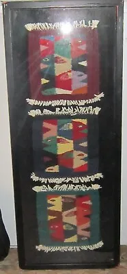Hand Woven TEXTILE WALL ART 3 Tapestries FISH MOTIF Pisces MID CENTURY MODERN • $99.95
