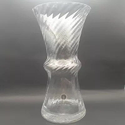 £9.99 • Buy Vintage Dartington Trumpet Vase With Swirl Pattern Tall 24cm & 24% Lead Crystal