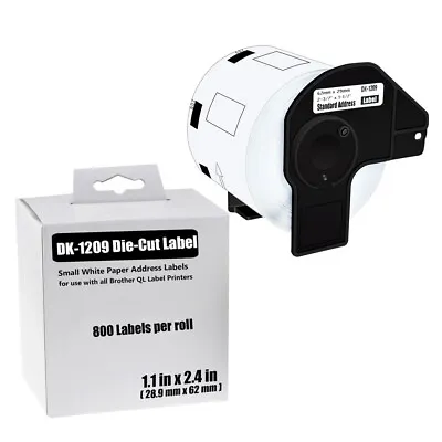 1Roll 28.9mmx62mm DK-1209 Small Address 800 Labels For Brother QL Printer  • $10.99