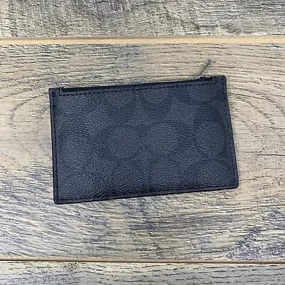 Coach Zip Card Case Signature Leather Men’s Wallet C4281 | Black — New • $50