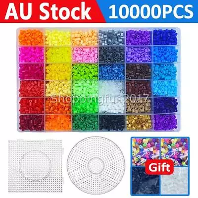 10000x 5mm EVA Perler Hama Beads Kids Fun DIY Craft 36 Colours Set Gift Toys AU • $30.80