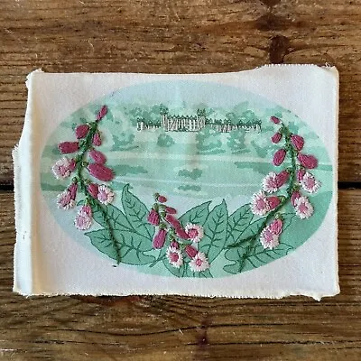 Vintage Embroidery Hollyhocks Floral Miniature • £4.99