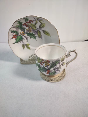 $10 • Buy Royal Albert Flower Of The Month Christmas HOLLY Teacup And Saucer