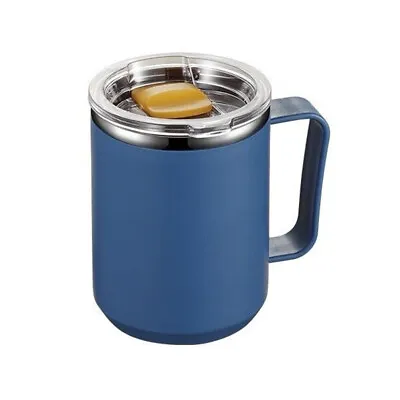 Coffee Mug With Handle And Lid Traveling Cup Stainless Steel Insulated Cup UK • £7.29