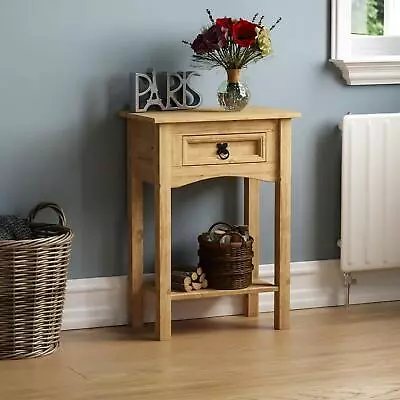 Console Table Corona 1 2 3 Drawer Shelf Mexican Solid Waxed Pine Furniture Unit • £42.99