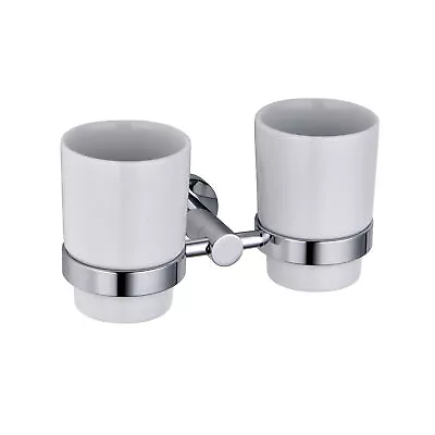 Double Ceramic Tumbler / Toothbrush Holder - Bathroom Accessory • £16.99