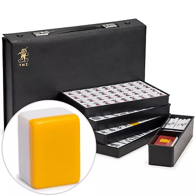 Japanese Riichi Mahjong Set With Standard Size Tiles And Black Vinyl Case • $79.99