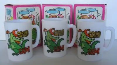 VTG 1970 Lot Of 3 Avon Gaylord Gator MUGS Milk Glass In Original Boxes  • $22