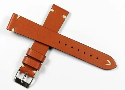 Vintage Style Thick Soft Leather Watch Strap Tan 18mm 20mm 22mm 24mm 26mm • £12.95