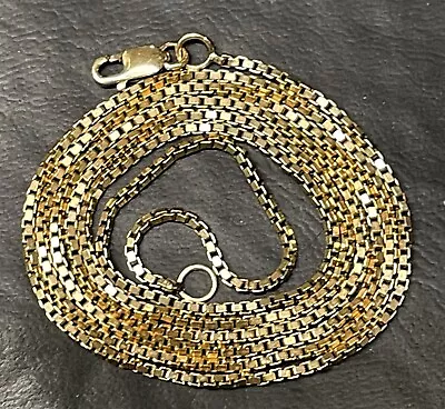 24  14K YELLOW GOLD BOX LINK CHAIN NECKLACE -MINT- 8 Grams • $799.95