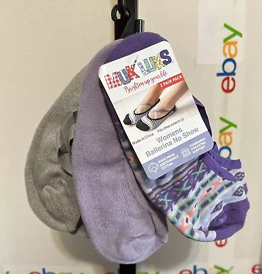 Muk Luks Women's  Ballerina No Show 3 Pairs Sock  - NWT • $13