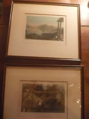 Antique Framed Set Of Color Engravings Signed By W.H.Bartlett Bridge & Ruggle's  • $75