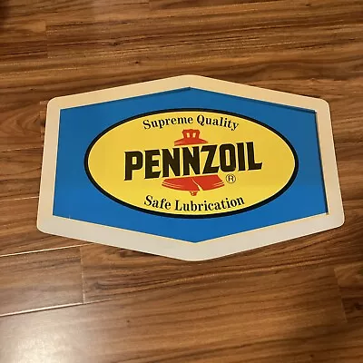 Vintage Pennzoil Motor Oil Sign Gas Station Dealer 100% Pennsylvania Lubrication • $109.88