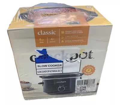 Classic Slow Cooker 4 Quart Black Crock Pot 21975 • $24.99