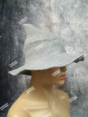 Whimsical Lite Gray Cosplay Witch Hat Unisex Medieval Peasant Renaissance Wizard • $15.95