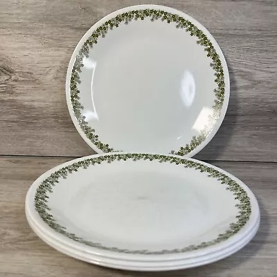 Corelle Spring Blossom Green Crazy Daisy Dinner Plates SET Of 4 USA Vtg 10 1/4” • $22.99