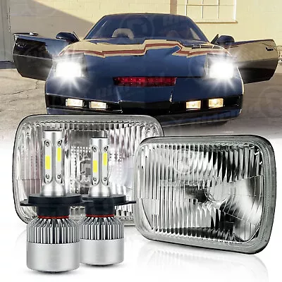 7X6 Glass Lens Headlight Conversion Kit To H4/9003 Size + LED Bulbs For Jeep XJ • $69.99