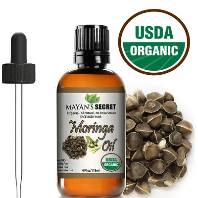 Moringa Oil 100% Pure Virgin  Cold Pressed  L Anti-Aging 4 Fl.oz. USDA Organic • $18.95