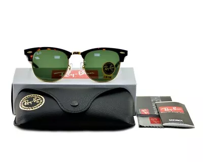 Ray-Ban Clubmaster RB3016 Men's Sunglasses Tortoise With Green Lenses • $72