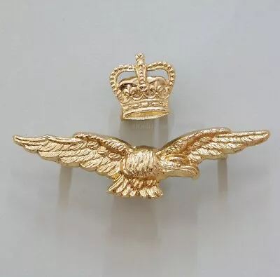 RAF Royal Air Force 2 Part Staybrite Anodised Aluminium Field Service Cap Badge • £9.99