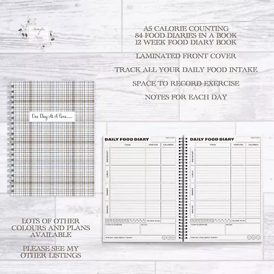 £7.45 • Buy Food Diary Calorie Counting A5 12 Weeks 84 Food Diaries In A Book Diet Diary